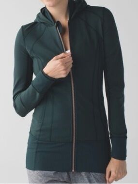 Lululemon Dark Green Hooded - Daily Practice Jacket